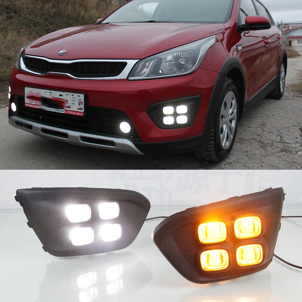 Автомобильные дневные ходовые огни 12 В лампа для России KIA RIO X Line 2018 2019 подсветка