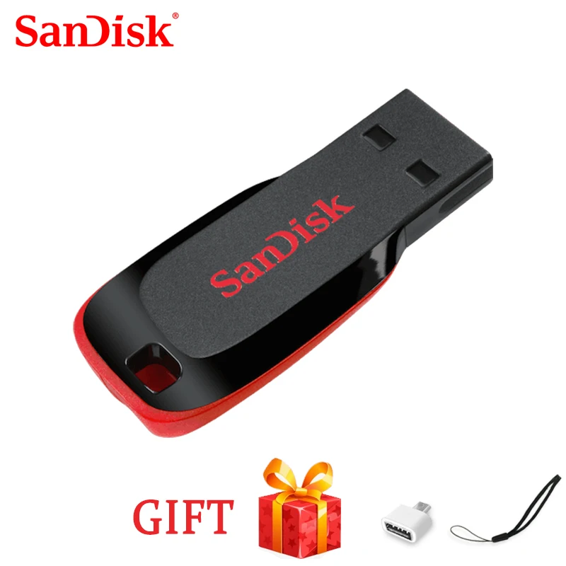 Двойной Флеш-накопитель SanDisk 100% оригинальный CZ50 USB flash Drive 64 Гб 128 ГБ usb2.0 флеш-диск