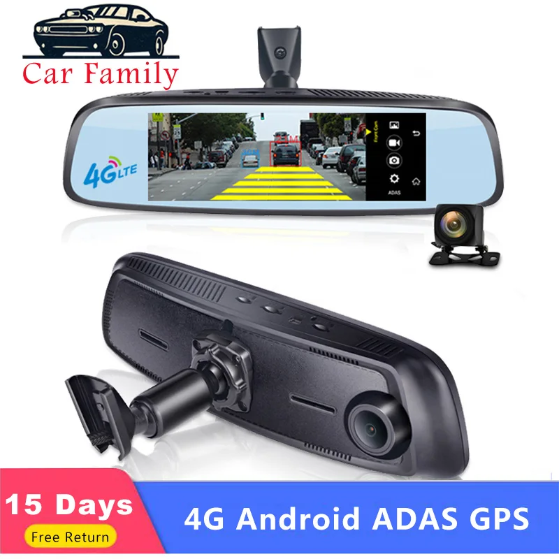 Автомобильный семейный ADAS видеорегистратор 4G Android 5 1 зеркало заднего вида с