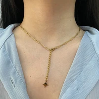 star necklace stainless steel paper clip chain star tail chain simple jewelry factory wholesale