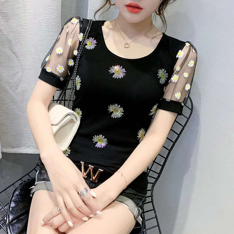 Женская футболка с коротким рукавом и круглым вырезом в Корейском стиле | одежда