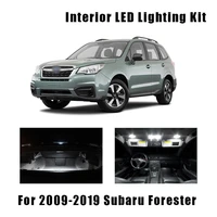 10pcs white car led bulbs interior map dome trunk light kit fit for 2009 2017 2018 2019 subaru forester door license plate lamp