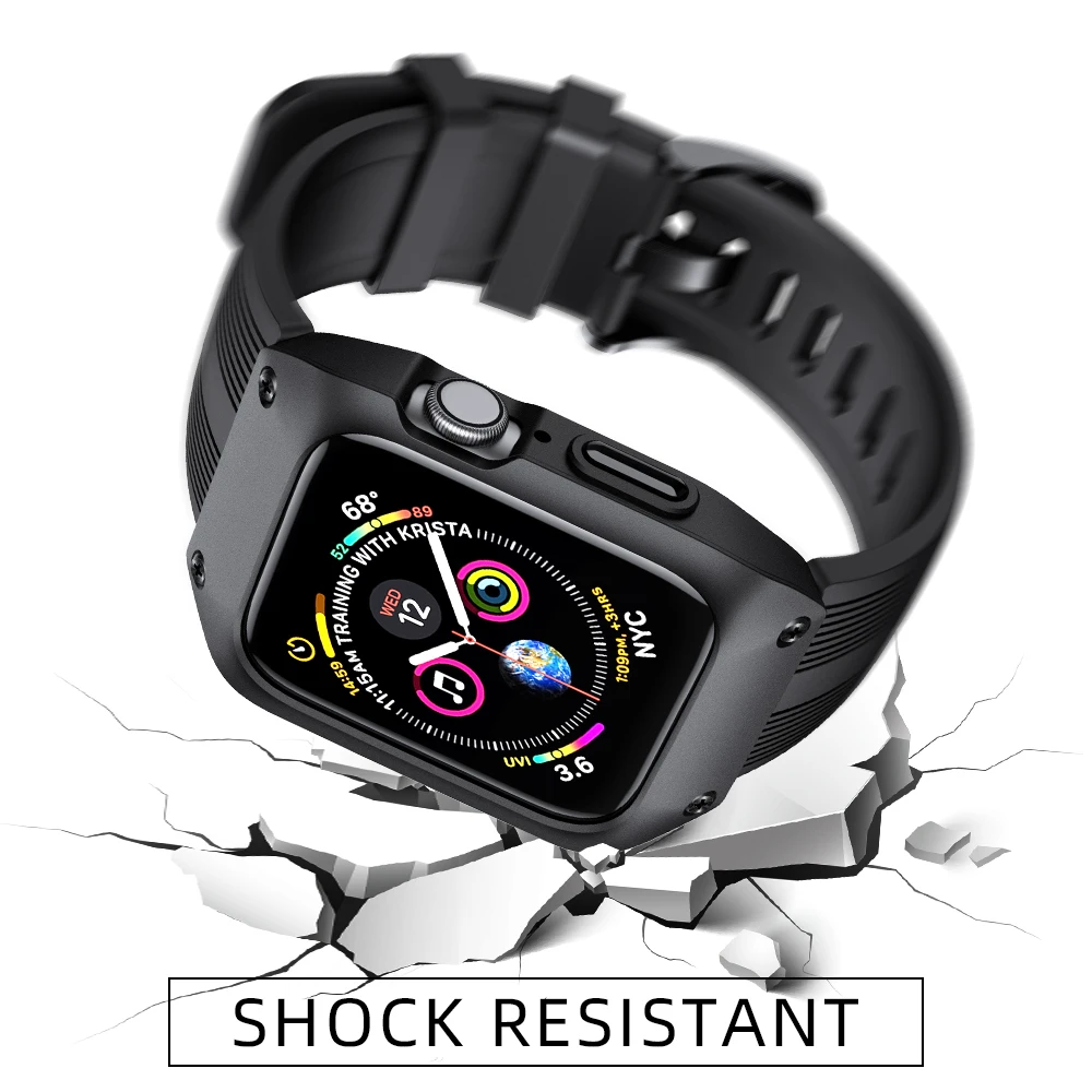 Силиконовый ТПУ чехол для часов Apple Watch Series 4 44 мм полноразмерная Защита экрана IWatch