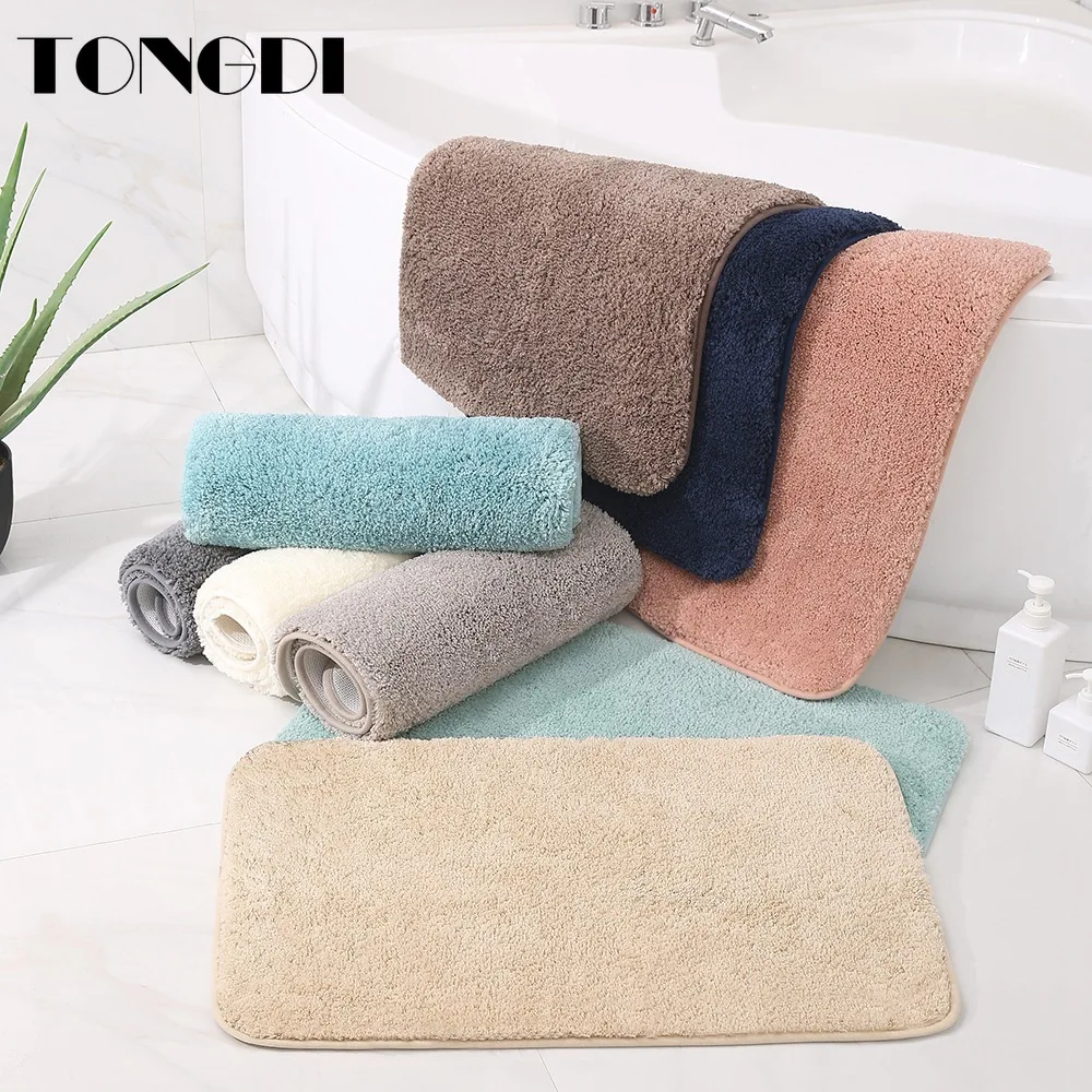 tongdi bathroom carpet mats soft shower fannelette microfiber non slip rug decoration for home living kitchen room parlour free global shipping