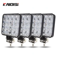 124 pcs square car lighting headlights for truck excavator crane outdoor auxiliary headlamps 48w led work lights bar wholesale