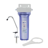 single stage transparent under sink water filtration system with faucet include 10 pp sediment filter 5 microns