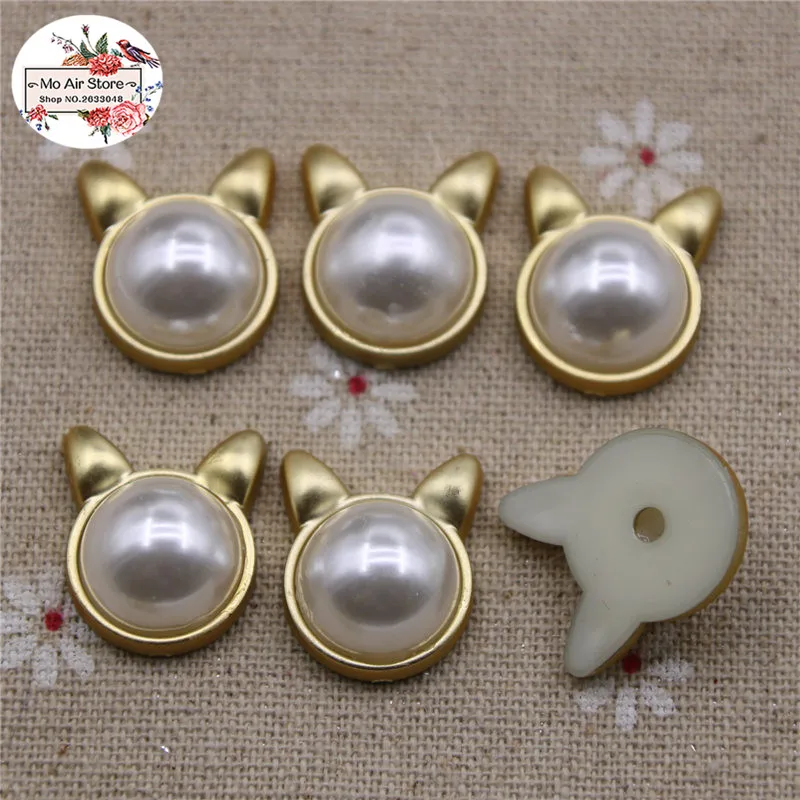 20pcs 17x20mm golden pearl cat head Home Garden Crafts Cabochon Scrapbooking Clothing accessories | Дом и сад