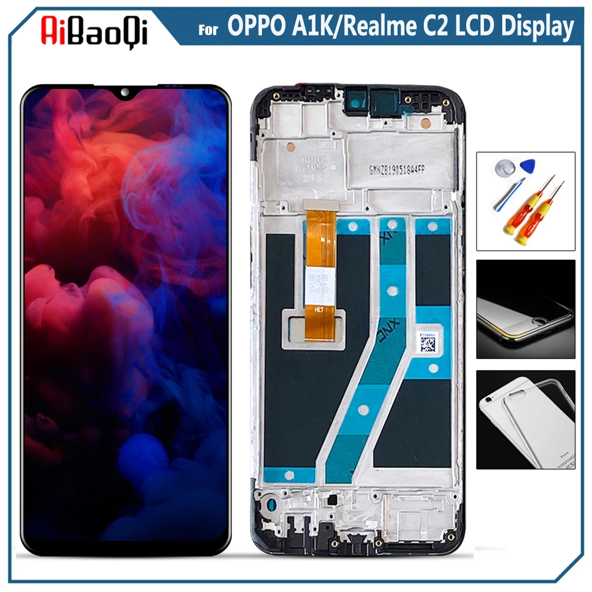 Дисплей с сенсорным дигитайзером в сборе для OPPO A1K, cph1923. 6,1 дюйма, OPPO Realme C2, RMX1941, с рамкой