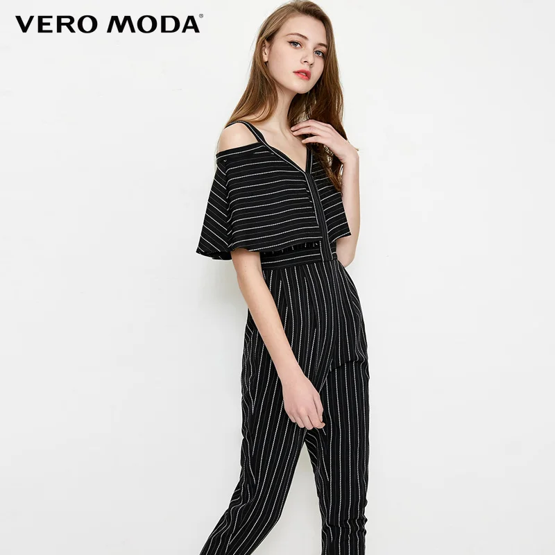 Женский комбинезон капри в полоску с открытыми плечами Vero Moda 31839X505|Брюки| |