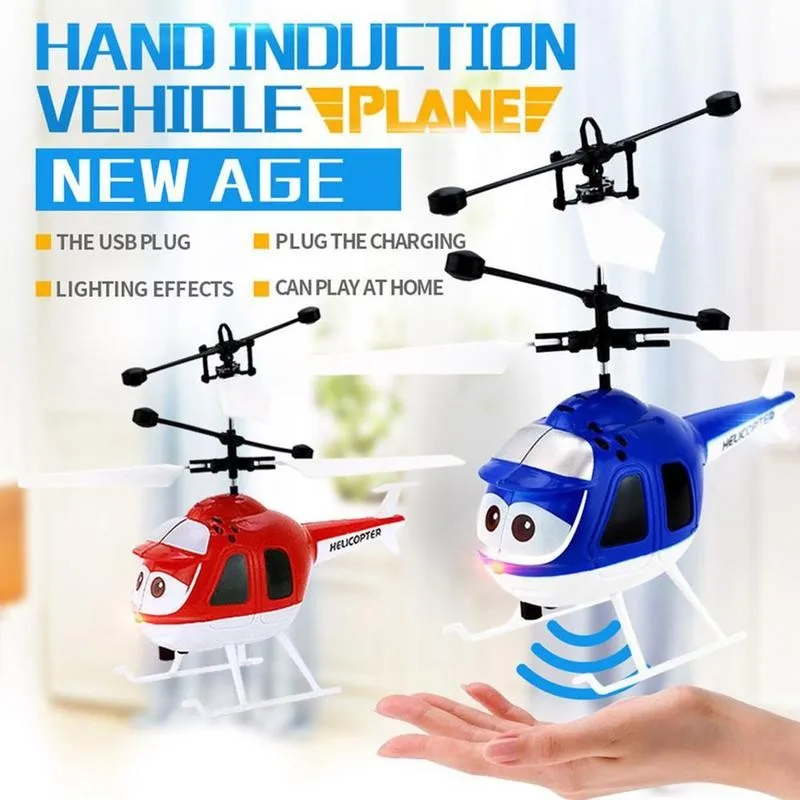 Мини индукционный вертолет красочные огни для мальчиков и девочек самолет