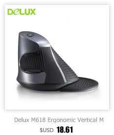 Delux M618 Mini Bluetooth 4,0+ 2,4G Беспроводная перезаряжаемая эргономичная Вертикальная USB оптическая Бесшумная компьютерная мышь с разрешением 2400 dpi