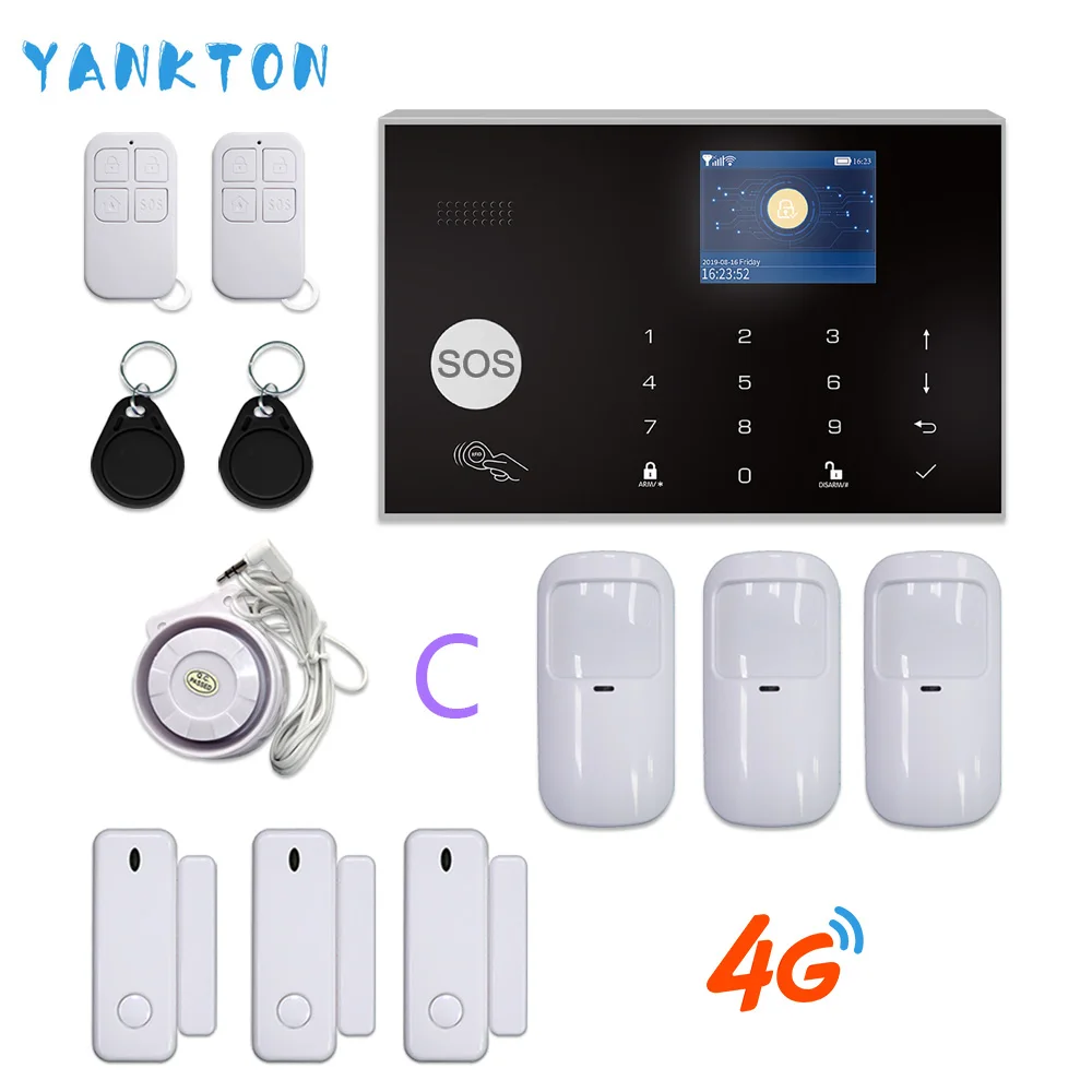 YK-002-4G-G30-C Tuya 433 МГц беспроводной Wi-Fi 4G& 3g домашняя система охранной сигнализации 11 языков охранная сигнализация хост приложение пульт дистанционного управления для Android и IOS - Цвет: YK-002-4G-G30-C