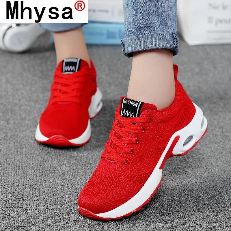 

Women Shoes Air Cushion Sneakers Breathable Thick Sole Ladies Platform Trainers Female Height Increasing Running Shoes Plus Size