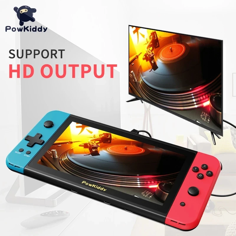 Портативная игровая консоль POWKIDDY X2 с IPS-экраном 7 дюймов встроенный 11 симуляторов