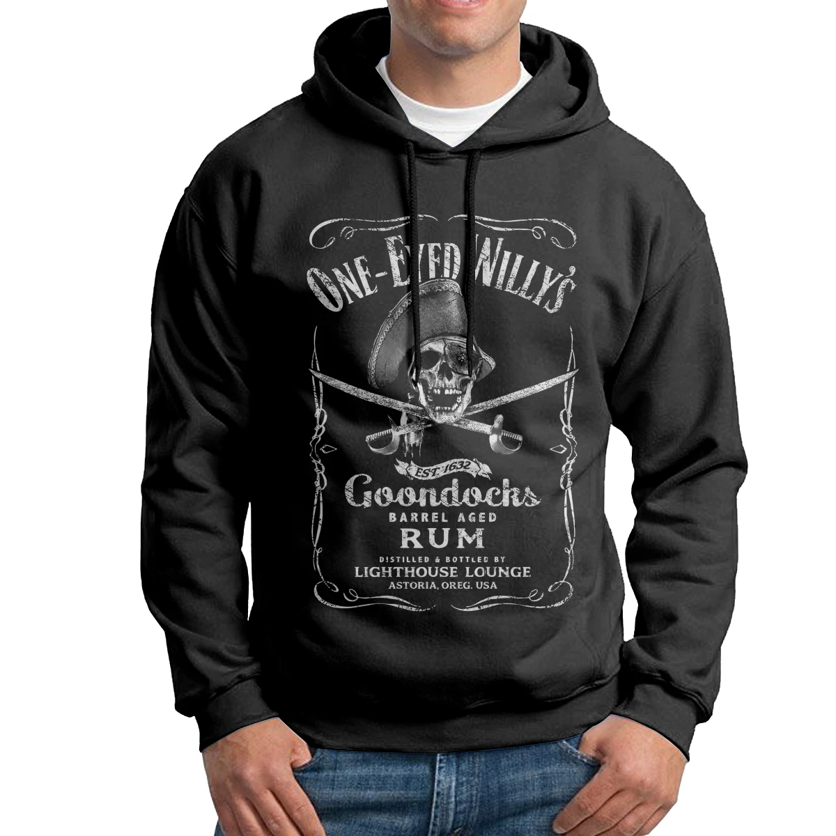 

One Eyed Willy's Rum The Goonies Men Hooded Sweatshirts Pure Cotton Fashion Hoodies Latest Hoodie Shirt