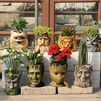 human head green flower pot more meat tree people plant pots galaxy guards creative grout home decoration wf6061000