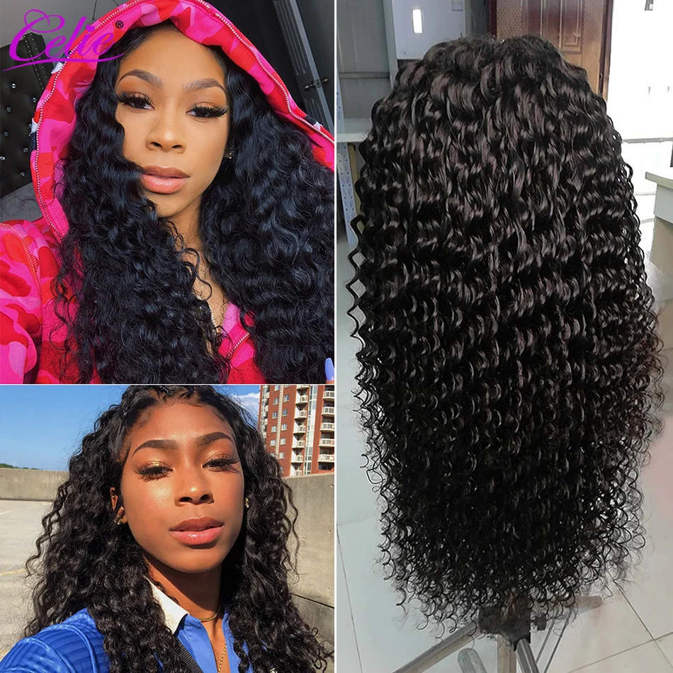 Парик Celie с глубокой волной человеческие волосы на полной сетке стандартные