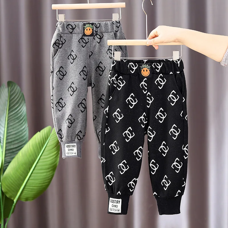 

2021 New Spring children Pants Girl Pants Letter Pattern Pants Baby Boy Spring Autumn Children's Pants Casual Style Kids Clothes
