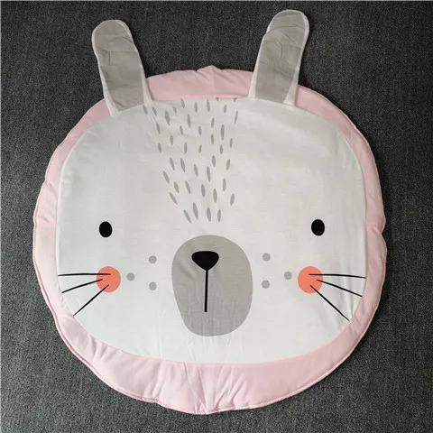 pink rabbit Детский мягкий хлопковый круглый игровой коврик с героями мультфильмов, Ползунки для новорожденных, детский игровой коврик, украшение детской комнаты, одеяло бутафория для фото - Цвет: pink rabbit