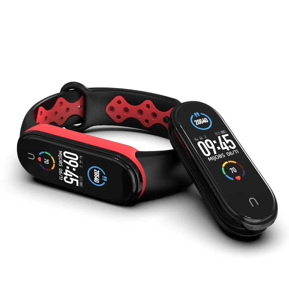 Спортивный ремешок для Mi Band 4 5 3 дышащий Xiaomi браслет Bend силиконовый Correas Miband Opaska Xiomi