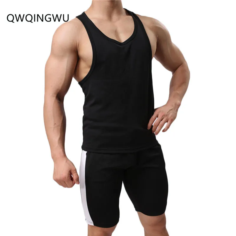 

Men Tank Tops and Pants Set Bodybuilding Fitness Stringer Elasticity Men Tank Top Wear Vest Undershirt Casual Clothing Tank Tops