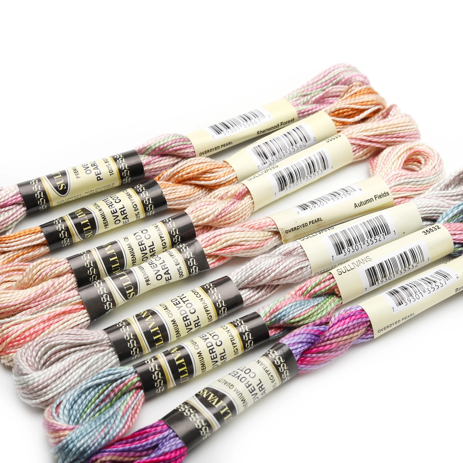 Набор из мерсеризованного хлопка с вышивкой и жемчугом 7 цветов на осень размеры 5