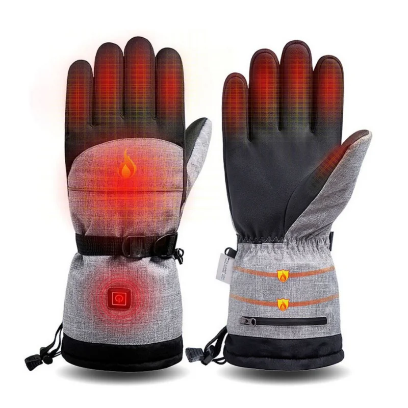 

Winter Warm Thermal Gloves Men Women Waterproof Electric Heated Gloves Battery Powered For Ski Climbing Heating Gloves