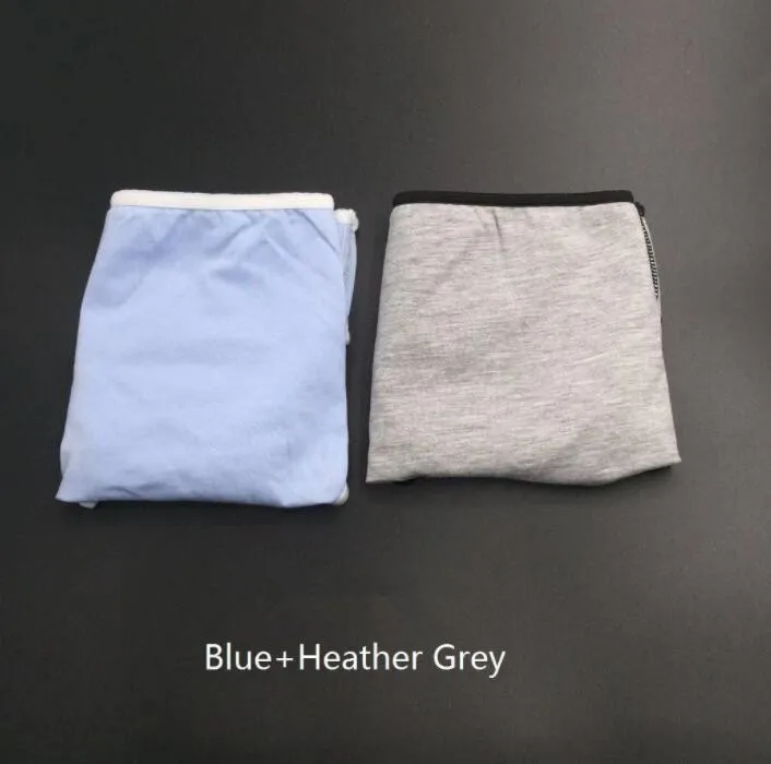 blue gray 2 шт. для женщин, спортивные шорты для йоги, сексуальное нижнее белье с низкой талией, стринги с буквенным принтом, хлопковые Бесшовные женские трусы - Цвет: blue gray