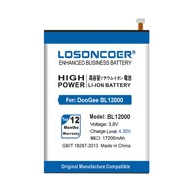 LOSONCOER 17200 мАч BL12000 батарея Для DOOGEE BL12000 BL12000 Pro батарея MTK6763T Мобильный телефон батарея