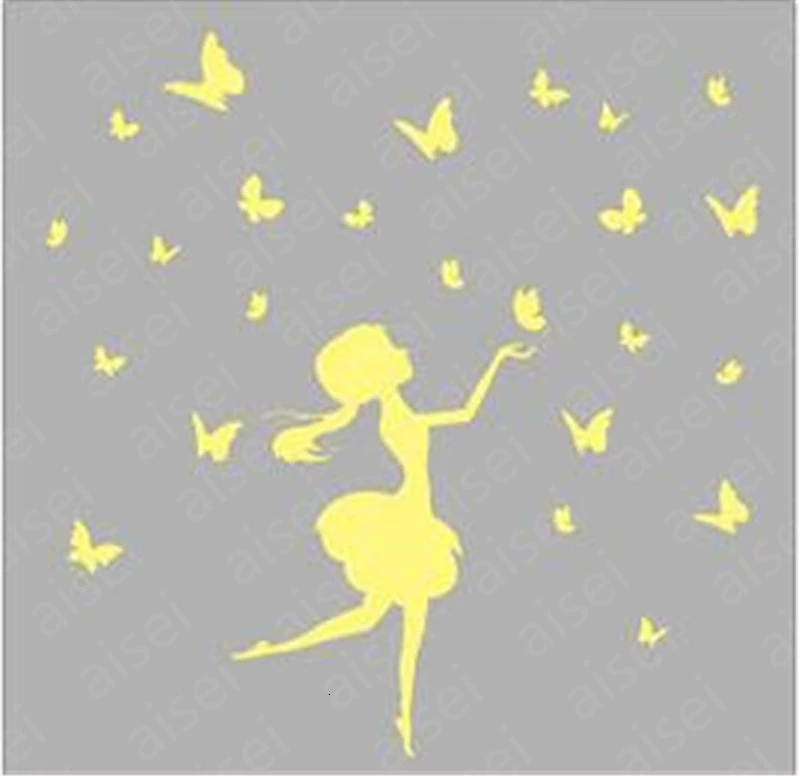 Сказочные звезды и бабочки светящиеся наклейки украшение для детской комнаты на