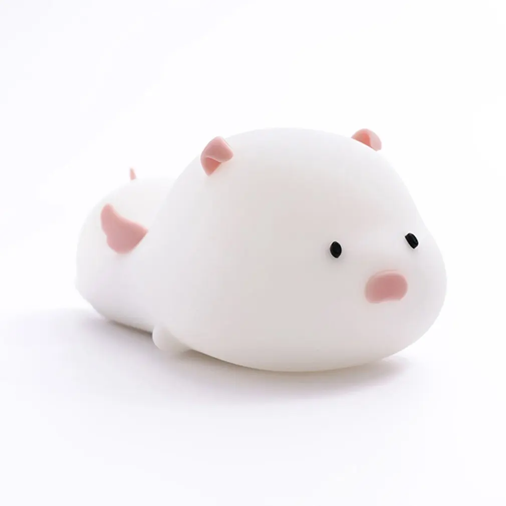 Форма свиньи потрепанный силиконовый ночник прекрасная светодиодная