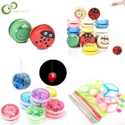 Летающая тарелка, летающий диск, летающая фея, Бамбуковая стрекоза, милые животные, принты, деревянные, божья коровка, игрушки для детей, креативные Yo-Yo WYW