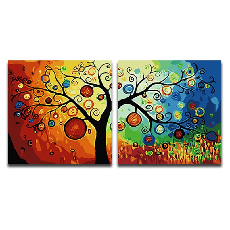 Раскраска по номерам 3 шт. счастливые цветы краски цвета растения редис картины