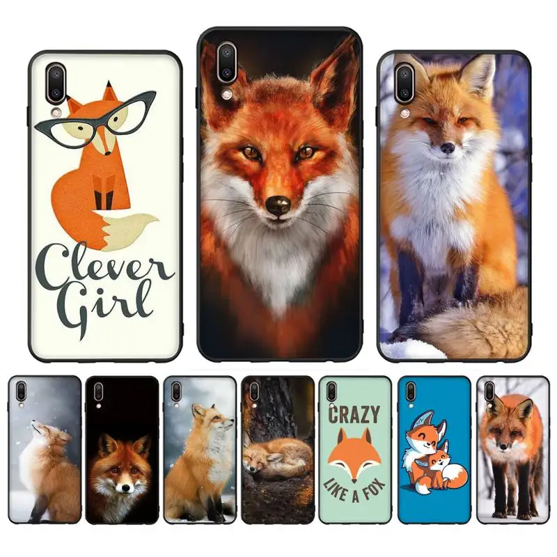 

Cute Fox In Autumn leaves forest Phone Case Case For Oppo Reno Realme C3 6Pro Cover For vivo Y91C Y17 Y19 Funda Capa