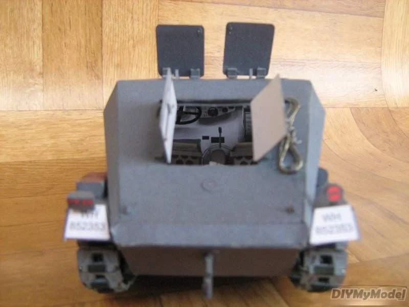 Veh&iacute;culo de transporte blindado para manualidades, modelo de papel hecho a mano, rompecabezas de juguete, regalo, accesorios de pel&iacute;cula RU(Origin), modelo alem&aacute;n sd.kfz.252-5