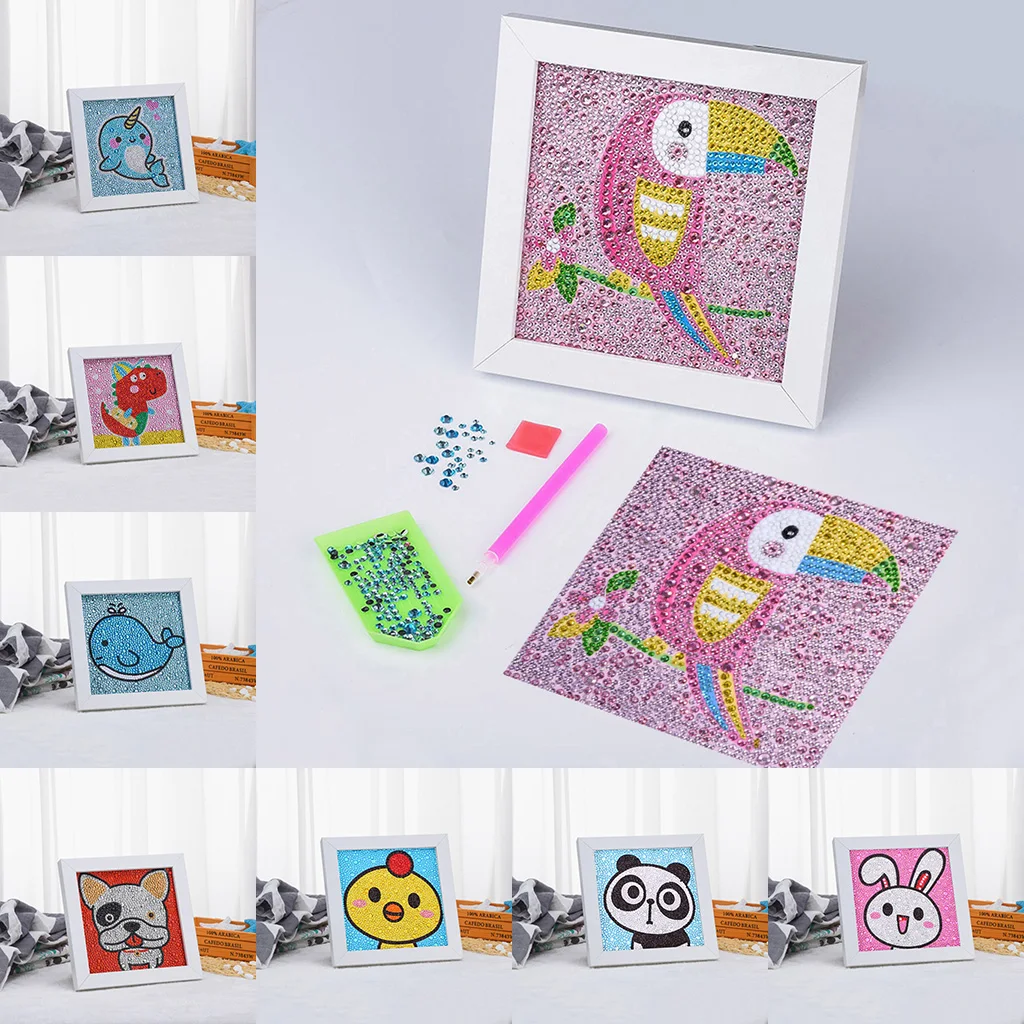 

Diamond Painting by Number Kits for Kids Animals Bird Cow Full Crystal Rhinestone Diamond Embroidery Arts Craft Paintings Gifts