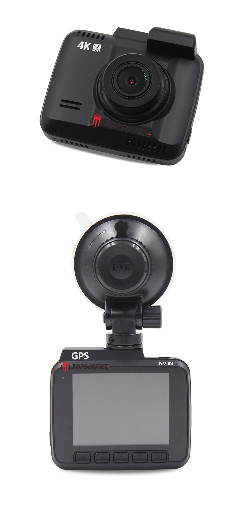 TOPSOURCE Dash Cam WiFi DVR двойной объектив 4K Встроенный gps скорость координаты Автомобильная камера видеорегистратор ночного видения 24H Park