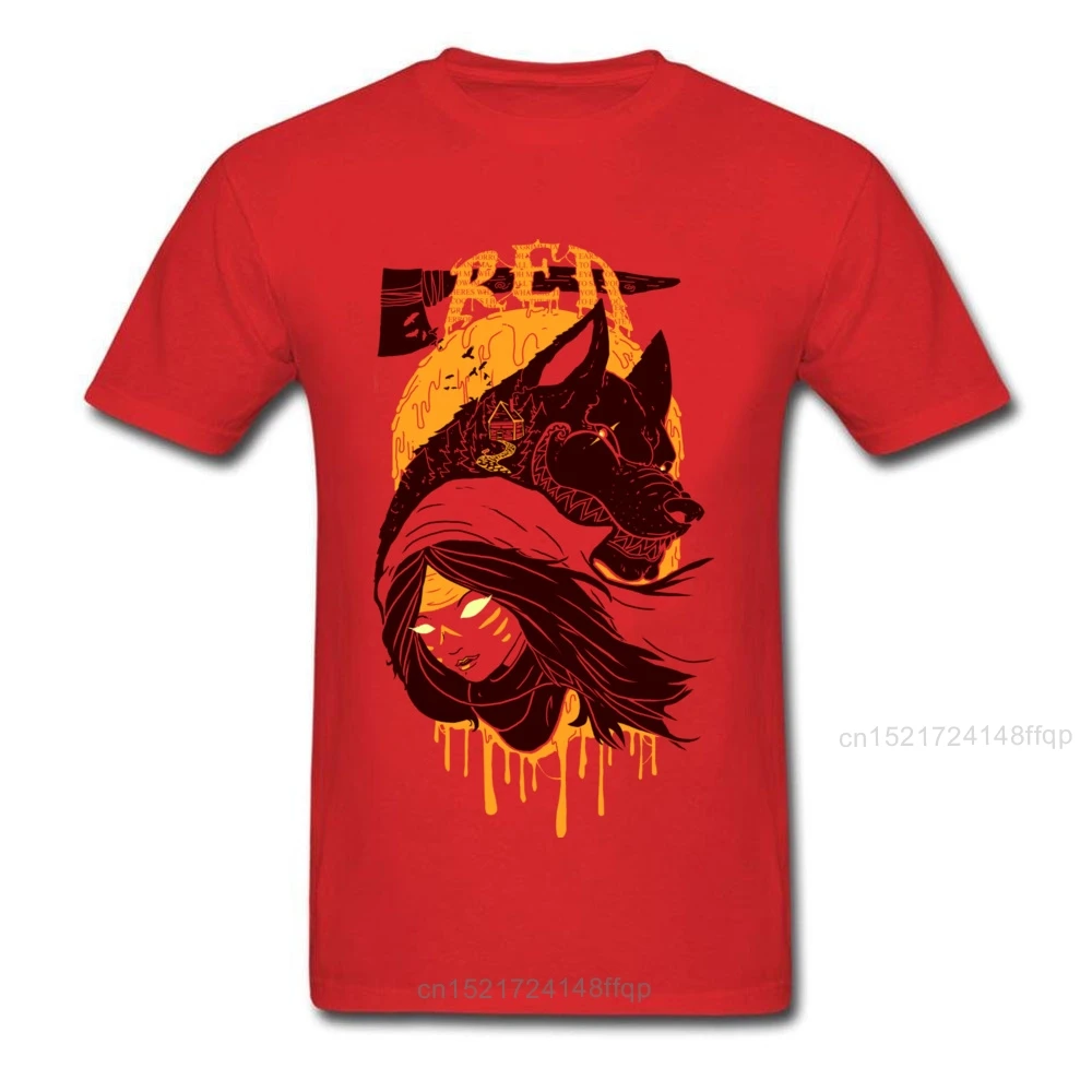 Красные футболки футболка в стиле хип хоп мужские летние одежда с принтом волк и