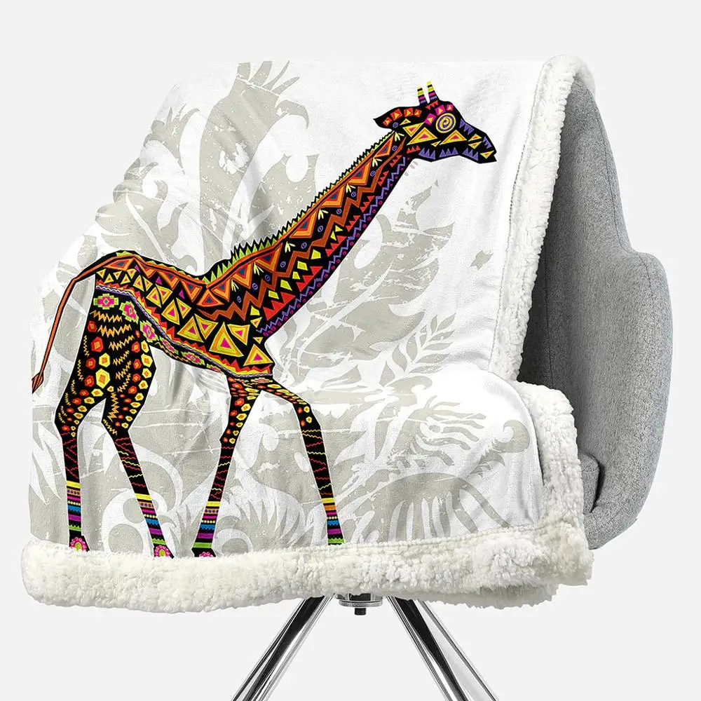 Одеяло ONGLYP в стиле бохо жираф шерпа теплое удобное одеяло для дивана кровати
