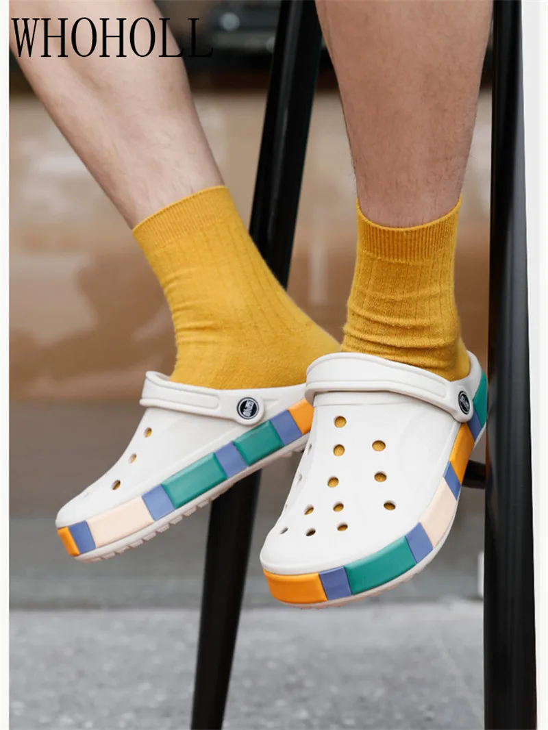 

Beach Slippers Hole Shoes Men's Antiskid Wear Soft Sole Sandals Men Slippers Summer Jelly Shoes Women Hollow Designer Slippers
