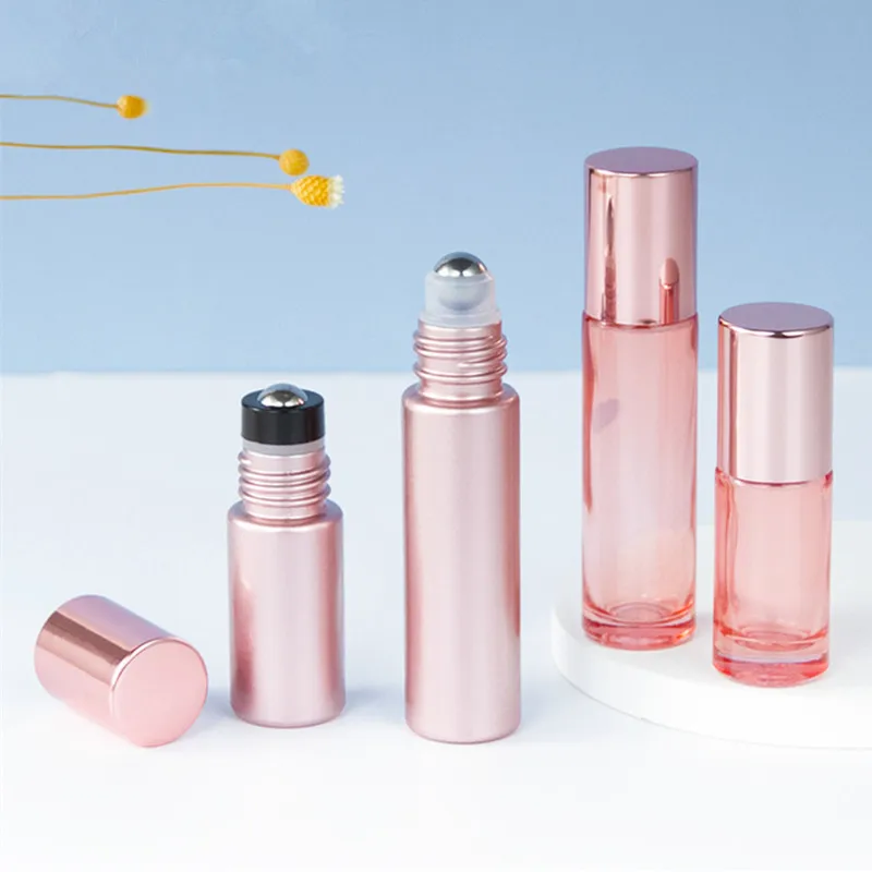 10ml Thick Glass Roll on Bottle with Stainless Steel Ball Perfume Roller Essential Oil Container Sample Test Vials