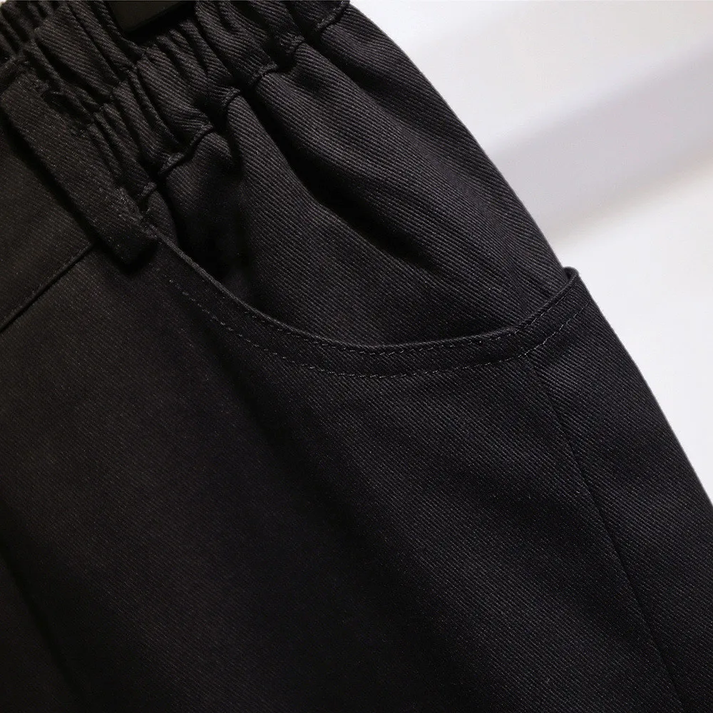 

Women Autumn Fashion 6XL 100kg Plus Size Black Pants Female Thin Casual Loose Wild Harem Trousers Office Lady Elastic Waist Pant