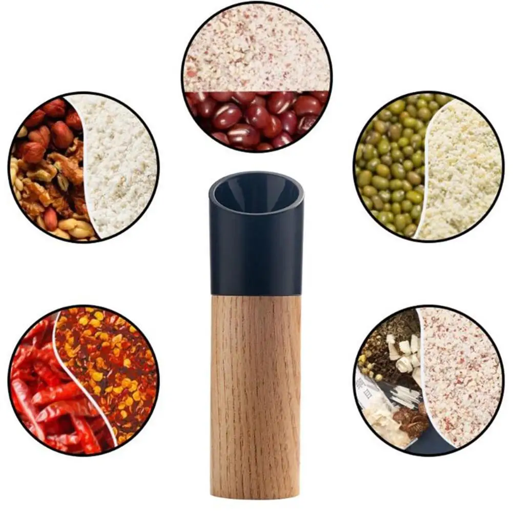 

Wooden Salt and Pepper Mill Spice Nuts Mills Handheld BBQ Home Decoration Tools Bottle Grinder Kitchen Cooking Seasoning B6A3