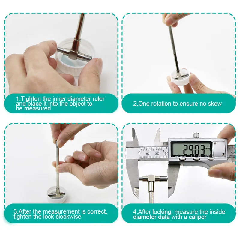 

Newly 6pcs Round Telescopic Gauge Set Adjustable Cylinder Inner Diameter Measure Kit 8-150mm VA88