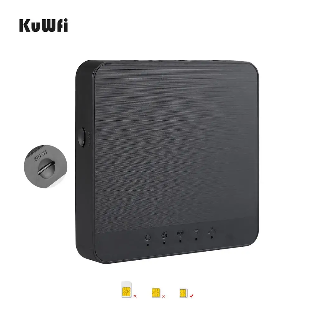 KuWFi Карманный 4G Wi Fi маршрутизатор 150 Мбит/с мобильного Мощность банк Беспроводной