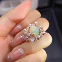 female white fire natural opal stone ring fashion party infinity wedding rings for women promise finger ring