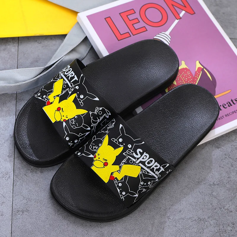 

Summer bathroom bath cartoon slippers for men and women black and white home non-slip sandals and slippers for couples home