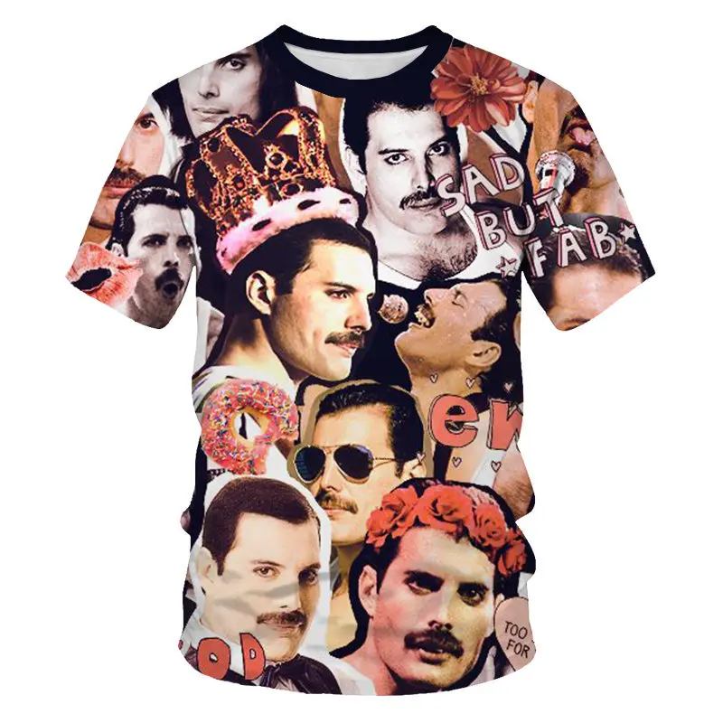 Freddie Mercury The queen Band Футболка Мужская Хип-Хоп рок хипстерская футболка повседневные футболки harajuku Top TeesStar футболка Размер S-6XL