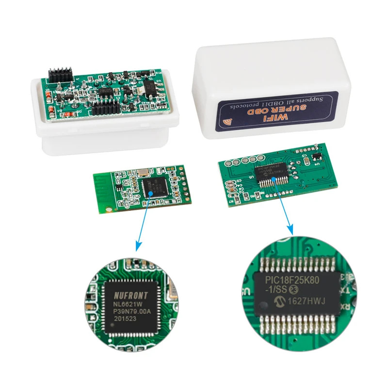 Автомобильный считыватель кодов ELM327 OBD2 Bluetooth/Wifi V1.5/2 1 PIC18F25K80 автоматический