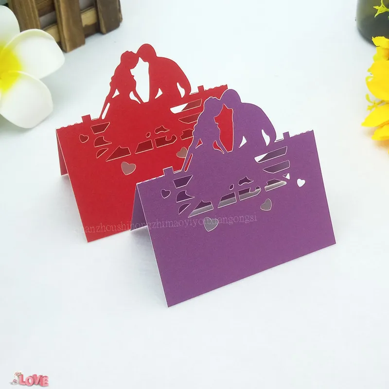 100 шт. открытые Свадебные настольные визитницы романтический свадебный Декор